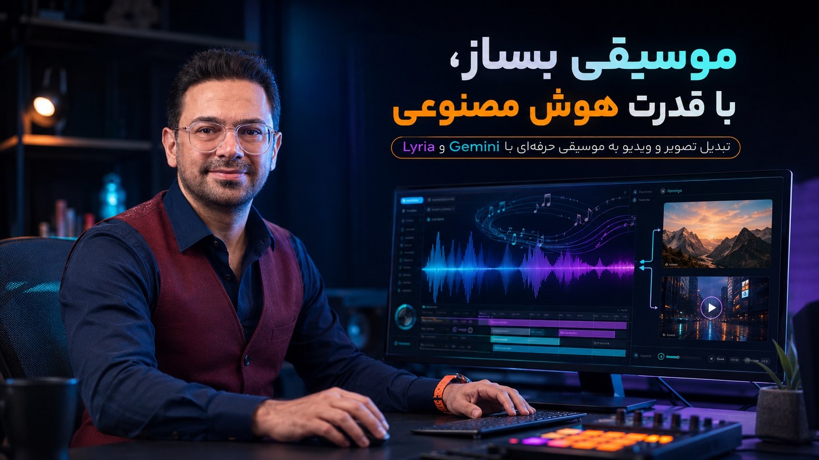 آموزش ساخت آهنگ با هوش مصنوعی در Gemini با Lyria؛ از پرامپت و ریمیکس تا ساخت موسیقی از روی عکس و ویدیو.