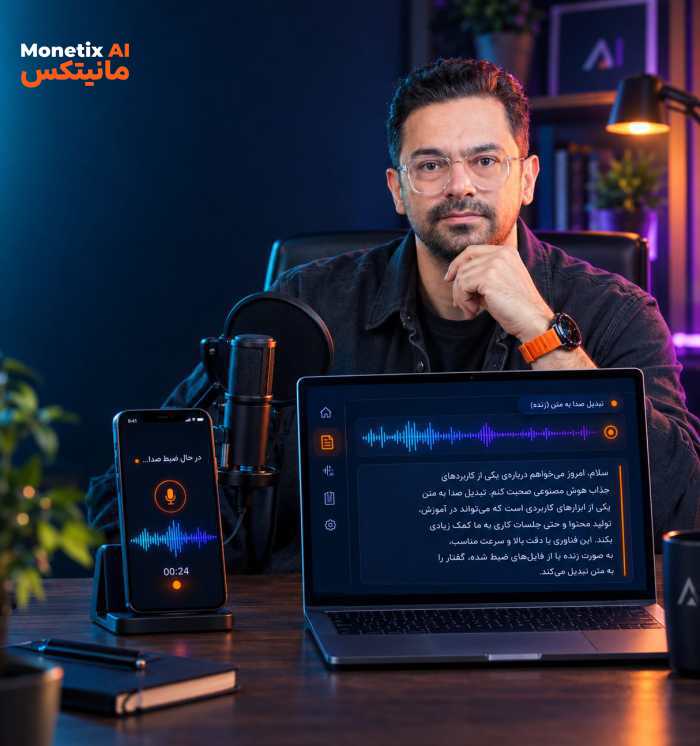 صدا رو بده به AI، متن تحویل بگیر. حتی زنده! 🎙️